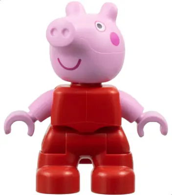 47205PB114:  Duplo Figure Lego Ville, Peppa Pig - Red Plain Outfit (6468163)