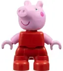 Minifigurka: 47205PB114:  Duplo Figure Lego Ville, Peppa Pig - Red Plain Outfit (6468163)