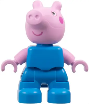47205PB115:  Duplo Figure Lego Ville, George Pig - Dark Azure Plain Outfit (6475099)