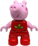 Minifigurka: 47205PB122:  Duplo Figure Lego Ville, Peppa Pig - Red Outfit with Green and Lime Leaves (6539859)