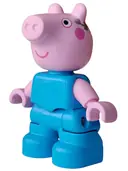 Minifigurka: 47205PB133:  Duplo Figure Lego Ville, George Pig - Dark Azure Plain Outfit with Silver Earpiece Pattern (6600808)