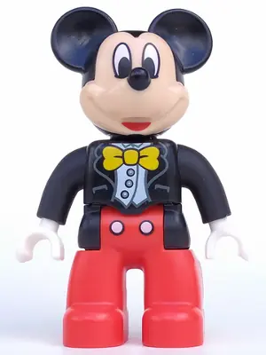 47394PB194:  Duplo Figure Lego Ville, Mickey Mouse, Jacket, Vest and Bow Tie (6108826 / 6206114 / 6269841)