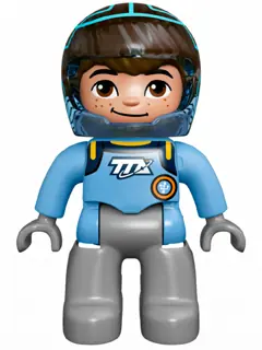 47394PB198:  Duplo Figure Lego Ville, Miles with Helmet (6131632)