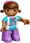 Minifigurka: 47394PB223:  Duplo Figure Lego Ville, Female, Dottie McStuffins, Medium Lavender Legs (6145599 / 6209896)