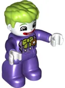 Minifigurka: 47394PB229:  Duplo Figure Lego Ville, The Joker, Dark Purple Legs and Top, White Hands, White Head, Red Lips, Lime Hair (6210515)