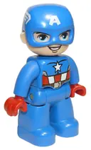 Minifigurka: 47394PB281:  Duplo Figure Lego Ville, Captain America
