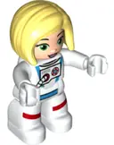 Minifigurka: 47394PB310:  Duplo Figure Lego Ville, Astronaut Female, White Spacesuit (6343365)