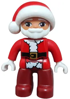 47394PB337:  Duplo Figure Lego Ville, Male, Santa with Dark Red Legs, Red Jacket and Hat (6397611)
