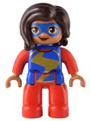Minifigurka: 47394PB339:  Duplo Figure Lego Ville, Ms. Marvel (Kamala Khan) (6394180)