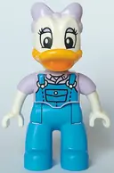 Minifigurka: 47394PB347:  Duplo Figure Lego Ville, Daisy Duck, Lavender Bow and Shirt, Dark Azure Overalls and Legs (6438503)