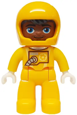 47394PB353:  Duplo Figure Lego Ville, Astronaut Male, Bright Light Orange Spacesuit and Helmet (6472609)