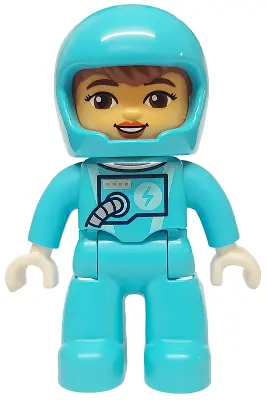 47394PB354:  Duplo Figure Lego Ville, Astronaut Female, Medium Azure Spacesuit and Helmet (6473049)