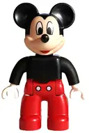 Minifigurka: 47394PB363:  Duplo Figure Lego Ville, Mickey Mouse, Black Plain Shirt (6538278)