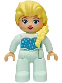 Minifigurka: 47394PB370:  Duplo Figure Lego Ville, Disney Princess, Elsa, Light Aqua Legs and Top (6545872)