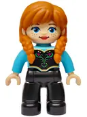 Minifigurka: 47394PB371:  Duplo Figure Lego Ville, Disney Princess, Anna, Medium Azure Top (6545379)