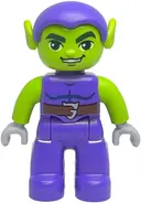 Minifigurka: 47394PB382:  Duplo Figure Lego Ville, Green Goblin, Dark Purple Outfit (6593625)