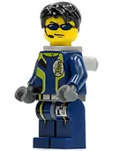 Minifigurka: AGT004:  Agent Chase - Dual Sided Head, Neck Bracket