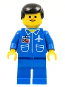 Minifigurka: AIR009:  Airport - Blue, Blue Legs, Black Male Hair