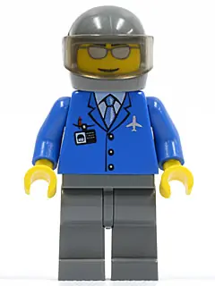 AIR041:  Airport - Blue 3 Button Jacket & Tie, Chopper Pilot