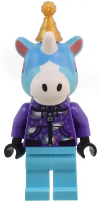 ANI008:  Julian - Dark Purple Hoodie, Pearl Gold Party Hat