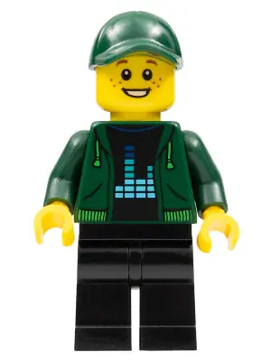 BDP038:  Photographer - Male, Dark Green Hoodie, Black Legs, Dark Green Cap