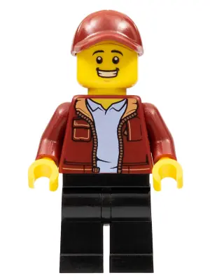 BDP044:  Male, Dark Red Jacket, Black Legs, Dark Red Cap