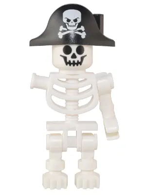 BDP049:  Skeleton - Pirate Bicorne with Large Skull, One Bent Arm