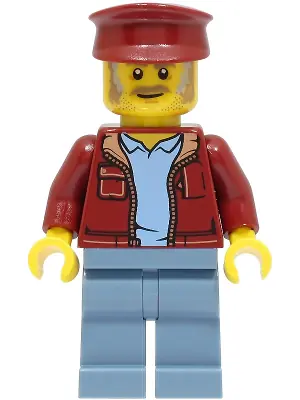 BDP052:  Fishing Boat Captain - Dark Red Jacket and Hat