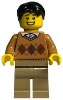 Minifigurka: BDP054:  Father, Medium Nougat Argyle Sweater, Dark Tan Legs