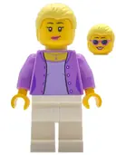 Minifigurka: BDP075:  Lecturer - Female, Medium Lavender Jacket, White Legs