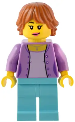 BDP091:  Traveler - Female, Medium Lavender Jacket, Medium Azure Legs, Dark Orange Hair