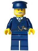 Minifigurka: BDP109:  Tourist - Male, Dark Blue Suit and Hat, Light Bluish Gray Beard