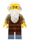 Minifigurka: BDP120:  Train Worker Frank - White Hair and Beard, Reddish Brown Apron