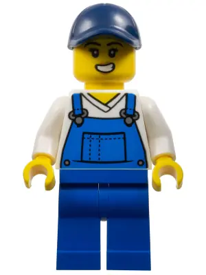BDP121:  Train Worker Andrea - Blue Overalls, Dark Blue Cap