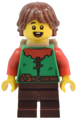 BDP128:  Forest Elf - Dark Tan Backpack, Reddish Brown Hair