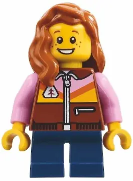 BDP155:  Harbormaster's Office Child - Reddish Brown Jacket, Dark Blue Short Legs, Dark Orange Hair