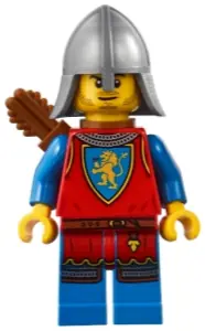 BDP182:  Medieval Seaside Market Lion Knight Archer - Male, Flat Silver Neck Protector, Quiver