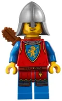 Minifigurka: BDP182:  Medieval Seaside Market Lion Knight Archer - Male, Flat Silver Neck Protector, Quiver