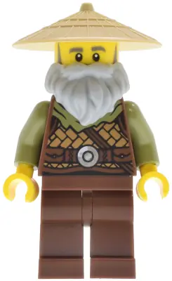 BDP189:  Riverside Scholars - Male, Leather Armor, Reddish Brown Legs, Tan Conical Hat, Light Bluish Gray Beard