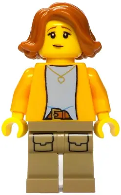 BDP206:  Merchant Boat - Female, Bright Light Orange Jacket, Dark Tan Legs with Pockets, Dark Orange Hair