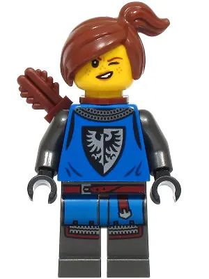BDP208:  Black Falcon Archer - Female, Pearl Dark Gray Detailed Legs, Reddish Brown Hair, Quiver