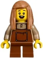 BDP230:  Child - Girl, Reddish Brown Overalls and Short Legs, Medium Nougat Hair