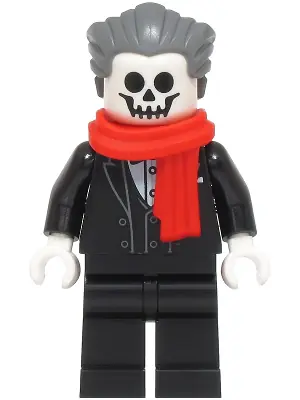 BDP233:  Vampire - Black Suit, Dark Bluish Gray Hair, Red Scarf