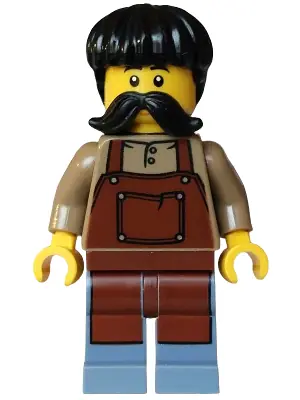 BDP260:  Pirate - Male, Reddish Brown Apron, Black Hair and Moustache