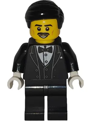 BDP273:  Art Factory Waiter - Male, Black Tuxedo, Black Legs, Black Short Hair with Left Part