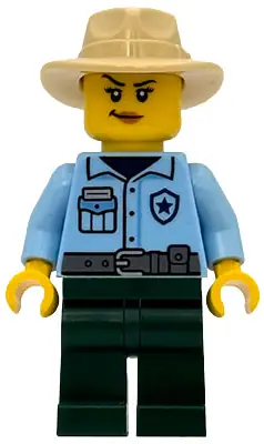 BDP287:  Sequoia Tree Trail Ranger - Female, Bright Light Blue Uniform, Dark Green Legs, Tan Fedora