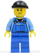Minifigurka: BOAT011:  Overalls with Tools in Pocket Blue, Black Knit Cap, Smirk and Stubble Beard