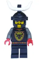 Minifigurka: CAS046:  Knights' Kingdom - Cedric the Bull (Robber Chief), Black Dragon Helmet, Horns