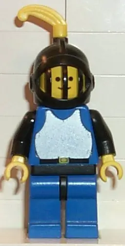 CAS182:  Breastplate - Blue with Black Arms, Blue Legs with Black Hips, Black Grille Helmet, Yellow Feather, Black Plastic Cape