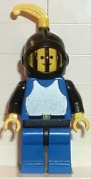 Minifigurka: CAS182:  Breastplate - Blue with Black Arms, Blue Legs with Black Hips, Black Grille Helmet, Yellow Feather, Black Plastic Cape